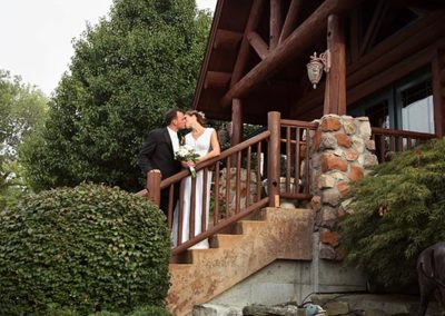 bride & groom kissing